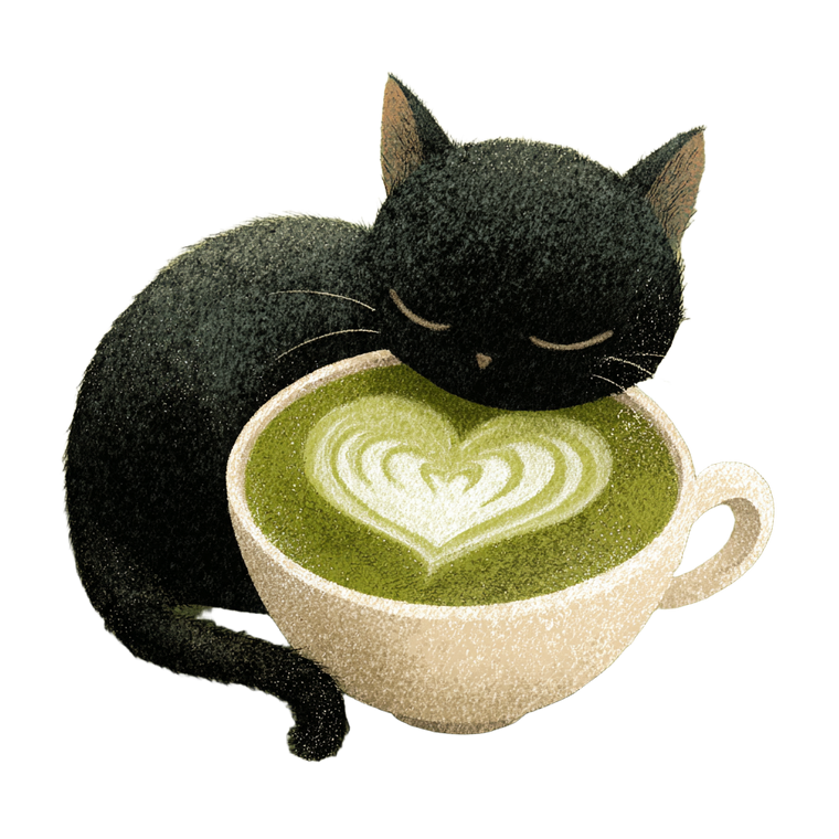 Kawaii Cat Nuzzling Latte Vinyl Car Decal Sticker – Waterproof & UV-Resistant 6.826666666666667"