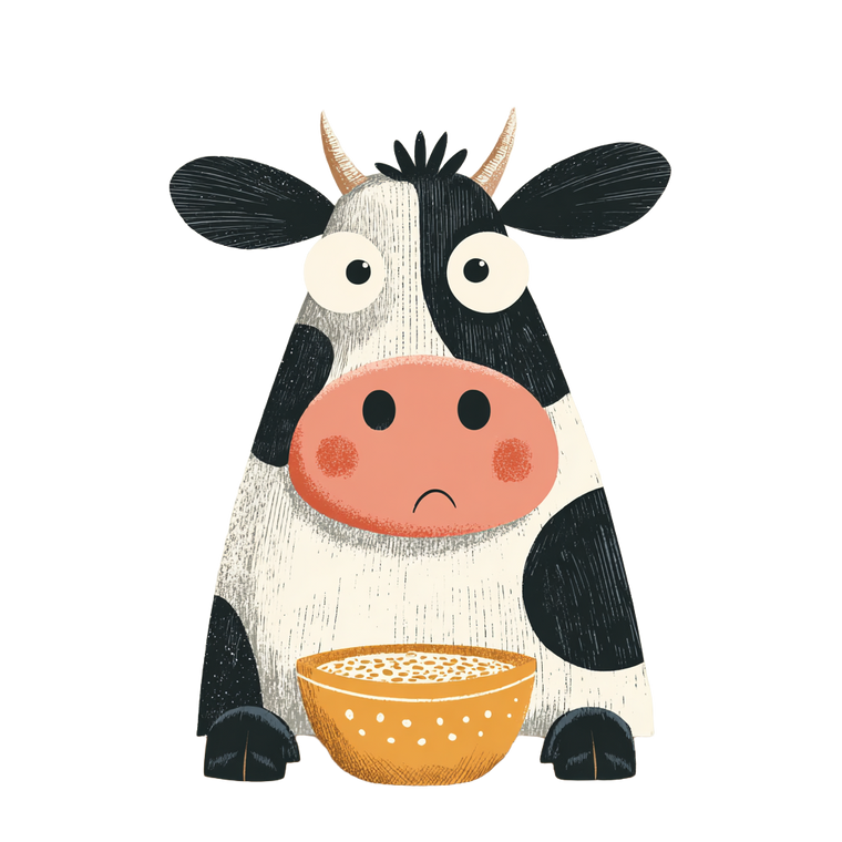 Pensive Cow Illustration Vinyl Car Decal Sticker – Waterproof & UV-Resistant 6.826666666666667"