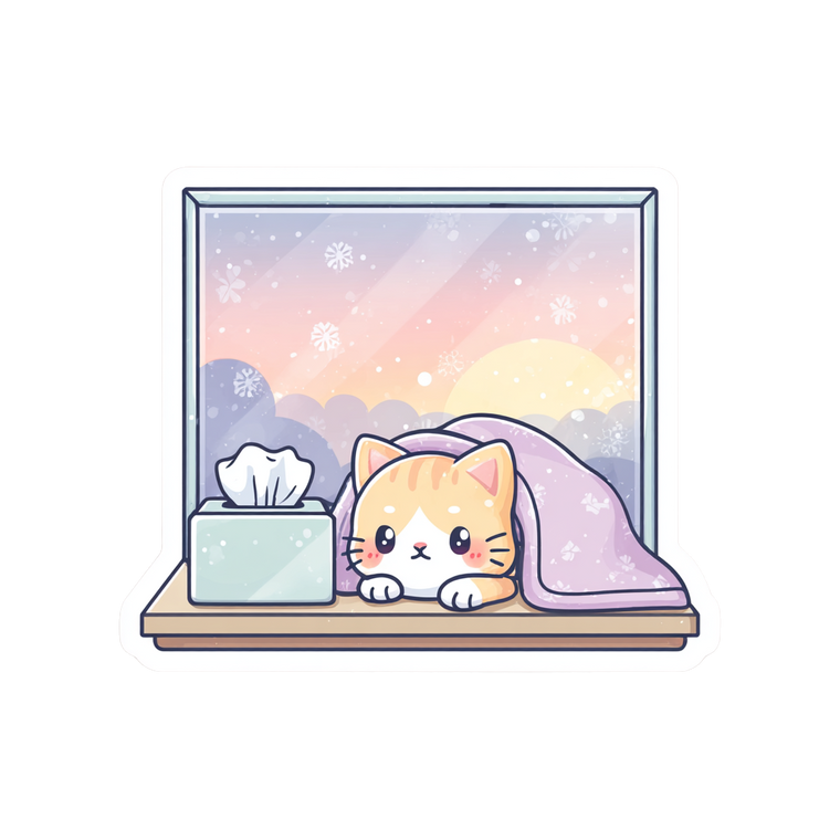 Cozy Kawaii Cat Vinyl Car Decal Sticker – Waterproof & UV-Resistant 6.826666666666667"