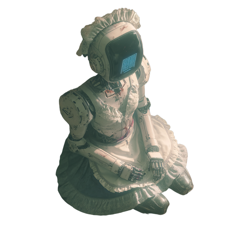 Robotic Maid Servant Vinyl Car Decal Sticker – Waterproof & UV-Resistant 3.4133333333333336"