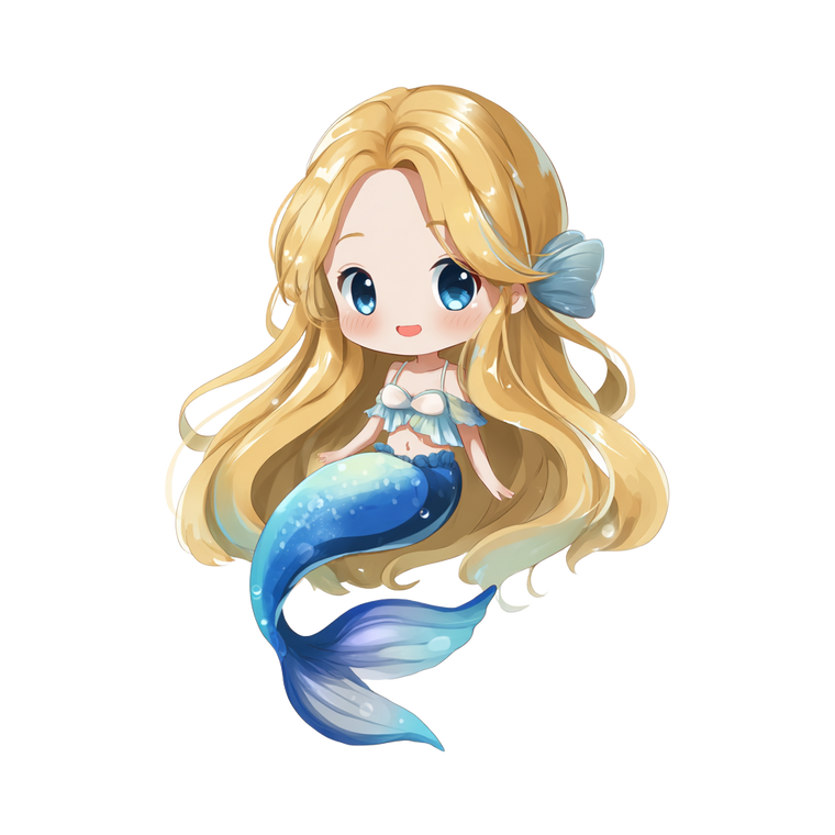 Chibi Mermaid V2 Vinyl Car Decal Sticker – Waterproof & UV-Resistant 6.826666666666667"