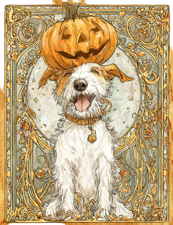 Halloween Mutt Pumpkin Vinyl Car Decal Sticker – Waterproof & UV-Resistant 4.16"