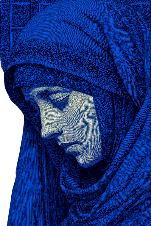 Saint Mary Illustration Vinyl Car Decal Sticker – Waterproof & UV-Resistant 4.4
