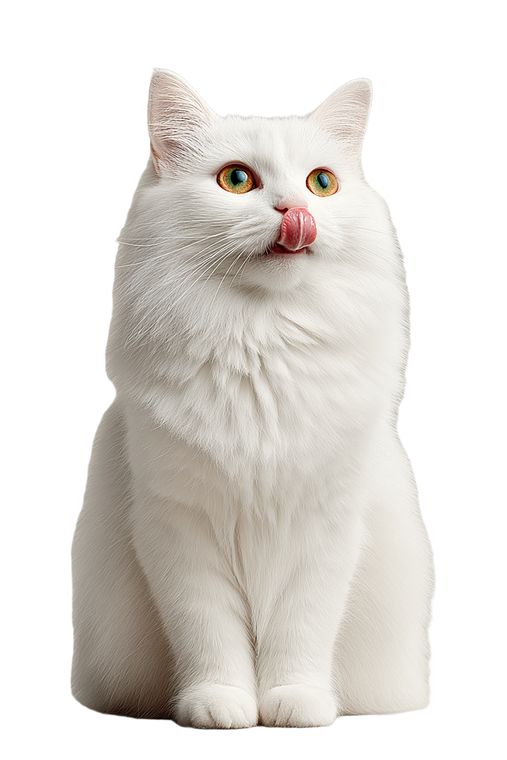 White Cat Licking V4 Vinyl Car Decal Sticker – Waterproof & UV-Resistant 4.4