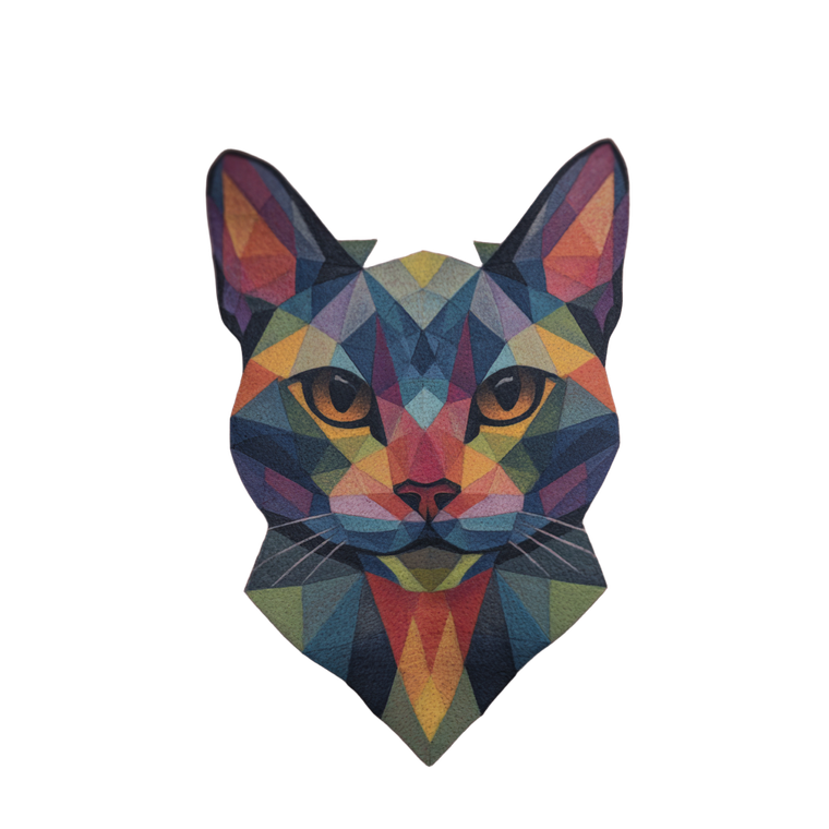 Geometric Cat Portrait Vinyl Car Decal Sticker – Waterproof & UV-Resistant 6.826666666666667"