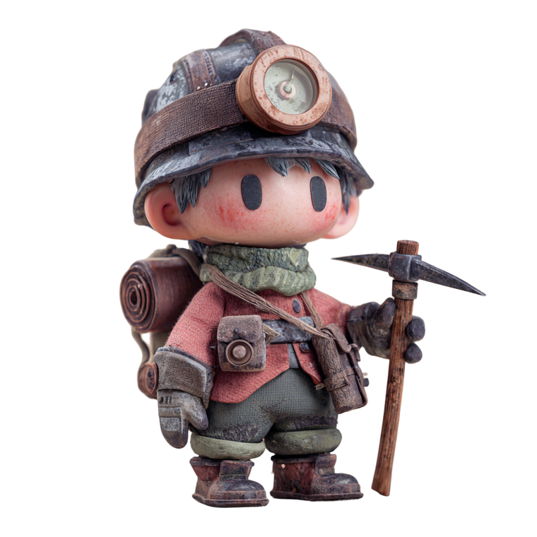 Cute Miner Character Vinyl Car Decal Sticker – Waterproof & UV-Resistant 3.4133333333333336"