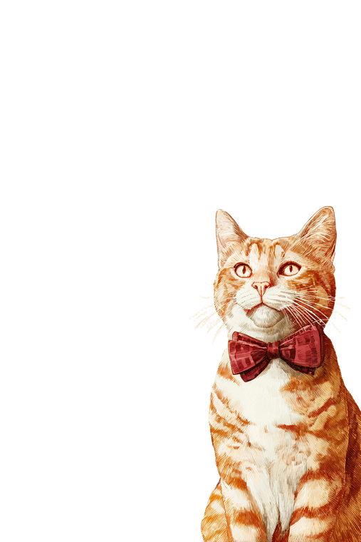 Cat With Bow Tie V2 Vinyl Car Decal Sticker – Waterproof & UV-Resistant 4.4