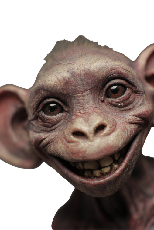 Distorted Hairless Monkey Vinyl Car Decal Sticker – Waterproof & UV-Resistant 4.4