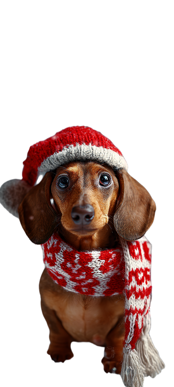 Festive Dachshund Scene Vinyl Car Decal Sticker – Waterproof & UV-Resistant 5.4