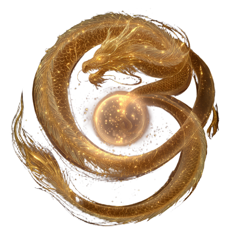 Golden Coiled Dragon Vinyl Car Decal Sticker – Waterproof & UV-Resistant 6.826666666666667"