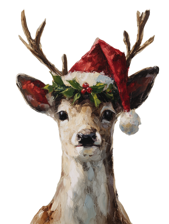 Rudolph Reindeer Painting Vinyl Car Decal Sticker – Waterproof & UV-Resistant 8.213333333333333"