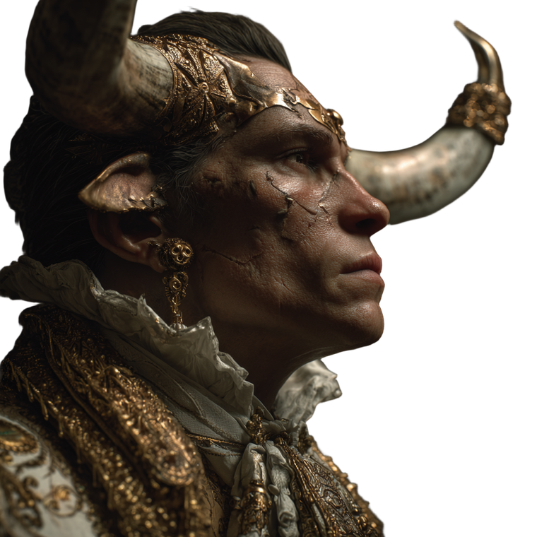 Bull-Horned Matador Vinyl Car Decal Sticker – Waterproof & UV-Resistant 3.4133333333333336"