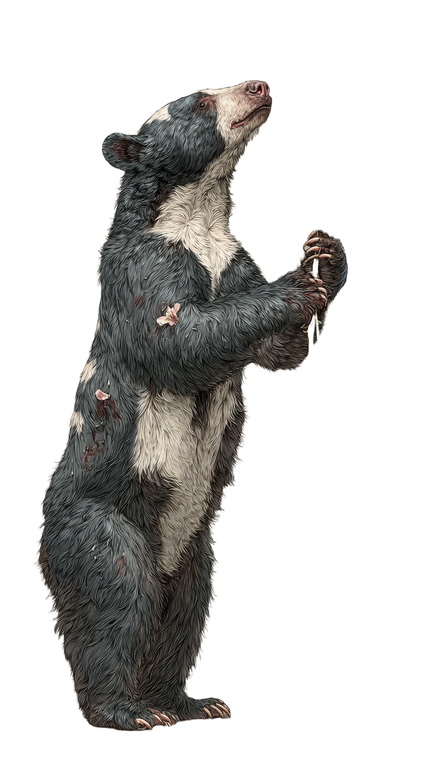 Spectacled Bear Sniffs Vinyl Car Decal Sticker – Waterproof & UV-Resistant 4.8533333333333335"