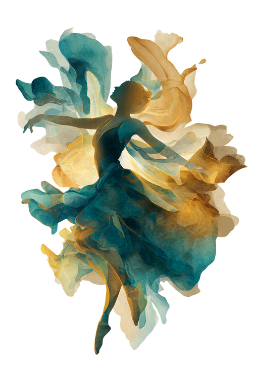 Dancer Dissolving Watercolor Vinyl Car Decal Sticker – Waterproof & UV-Resistant 8.96"