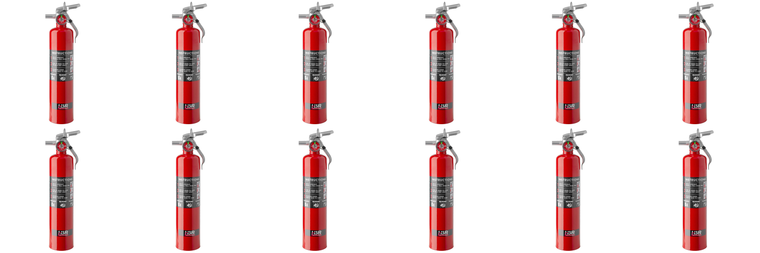 12x H3R 2.5lb Fire Extinguisher | UL Rated 1-A:10-B:C | USCG Approved | Steel Red | Rechargeable