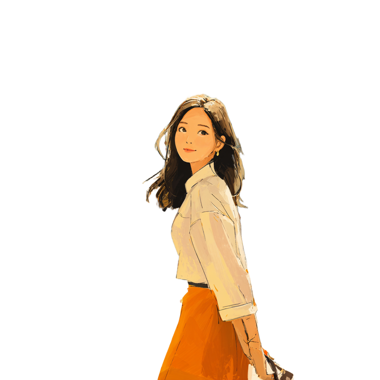 Korean Girl V19 Vinyl Car Decal Sticker – Waterproof & UV-Resistant 6.826666666666667"
