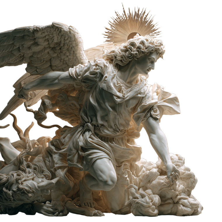 Archangel Michael Sculpture V6 Vinyl Car Decal Sticker – Waterproof & UV-Resistant 3.4133333333333336"