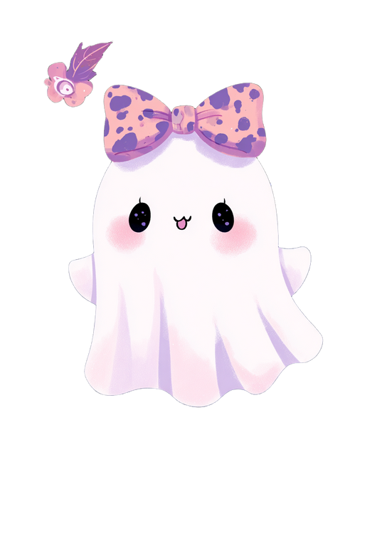 Cute Ghost Bow V3 Vinyl Car Decal Sticker – Waterproof & UV-Resistant 4.32"