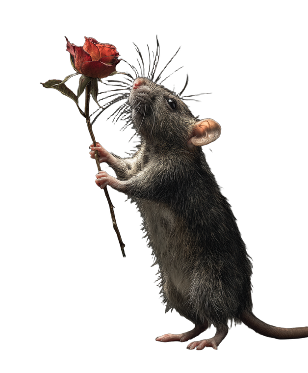 Rat Giving Rose Vinyl Car Decal Sticker – Waterproof & UV-Resistant 8.0"