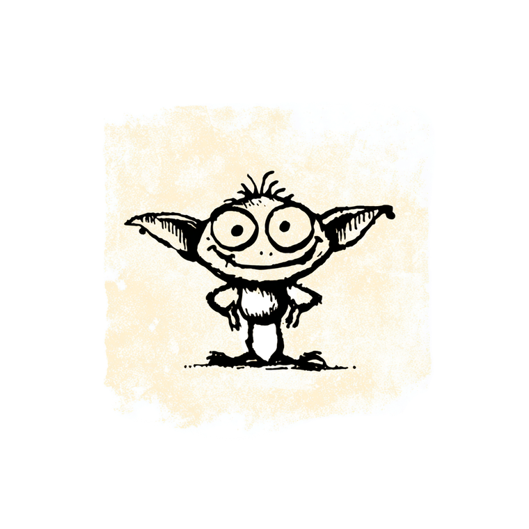Cute Goblin Illustration Vinyl Car Decal Sticker – Waterproof & UV-Resistant 6.826666666666667"