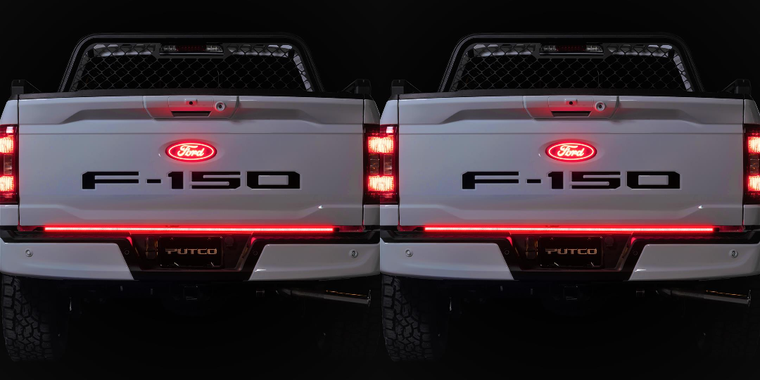 2x Upgrade to the Most Advanced 60 Inch Tailgate Light Bar for Ford F-350, F-250 Super Duty | LED Blade | Custom Start-Up, Scanning Lights | Waterproof, DOT Compliant