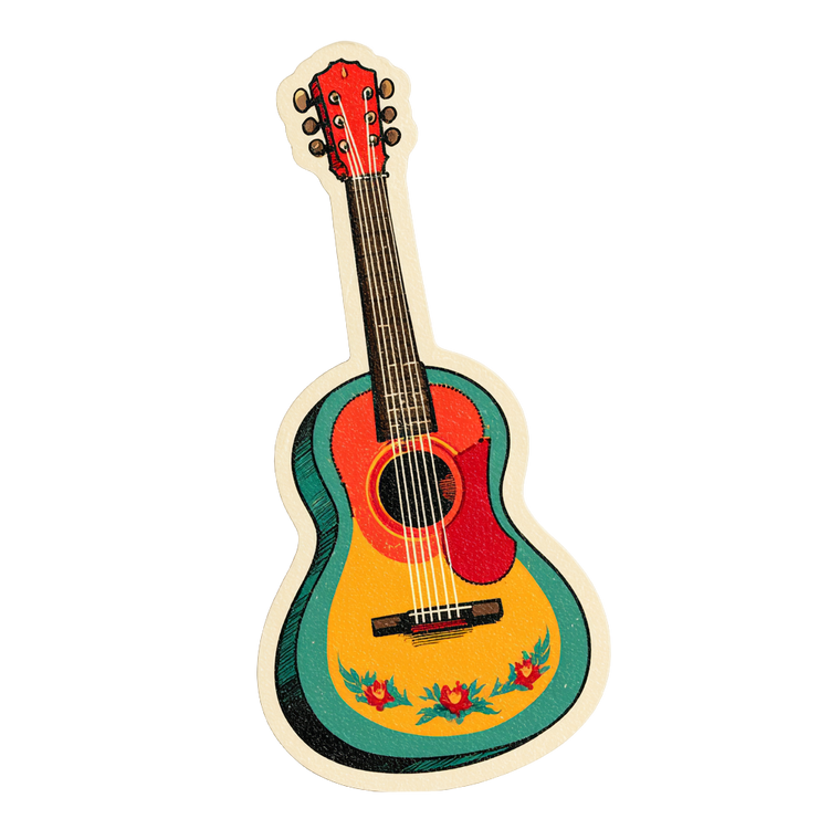 Vector Guitar Sticker Vinyl Car Decal Sticker – Waterproof & UV-Resistant 3.4133333333333336"