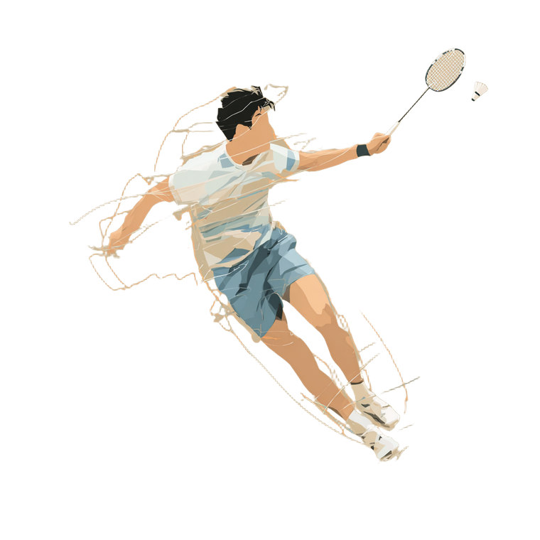 Badminton Player Serving Vinyl Car Decal Sticker – Waterproof & UV-Resistant 3.4133333333333336"
