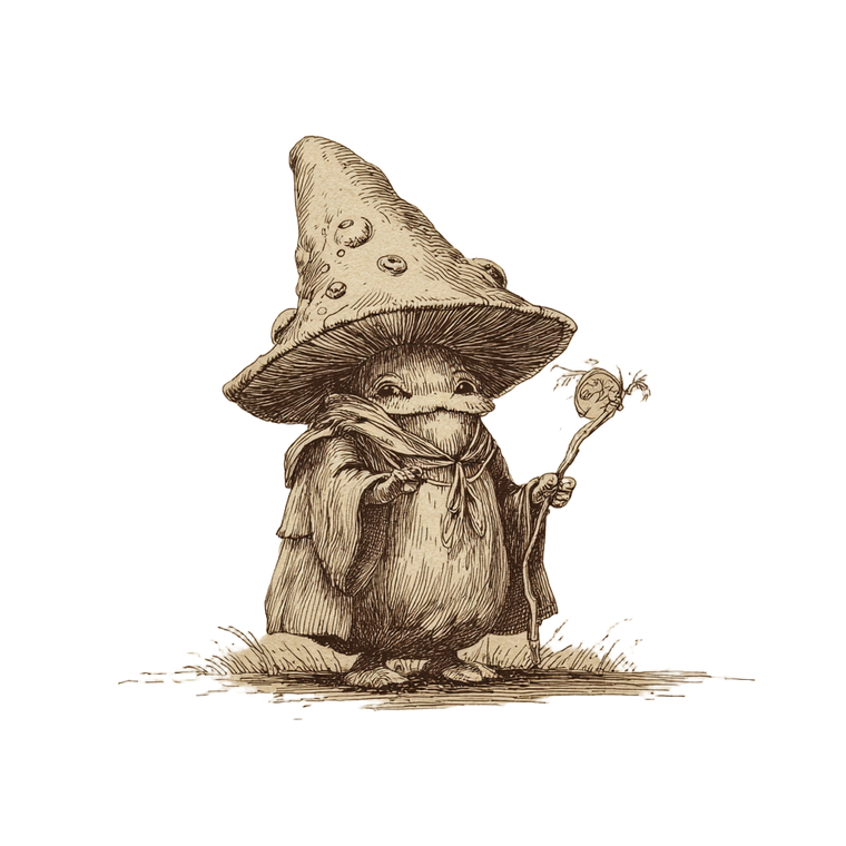 Anthropomorphic Mushroom Creature Vinyl Car Decal Sticker – Waterproof & UV-Resistant 3.4133333333333336"