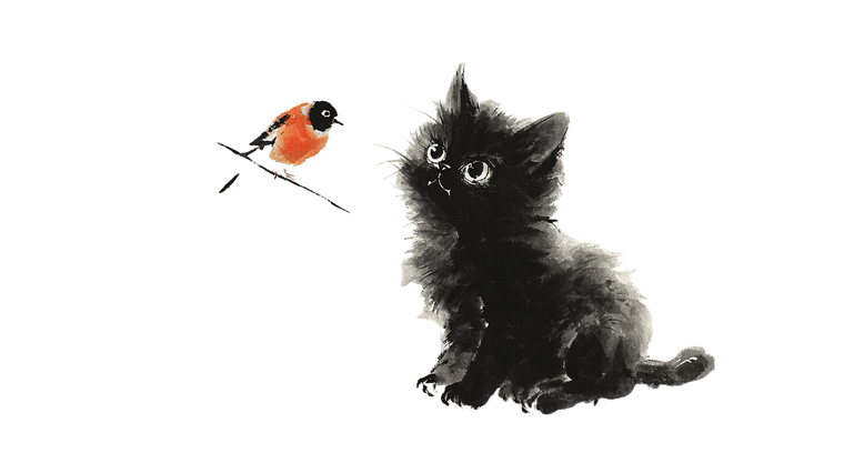 Cat And Bird V2 Vinyl Car Decal Sticker – Waterproof & UV-Resistant 5.4