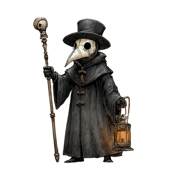 Plague Doctor Monster V2 Vinyl Car Decal Sticker – Waterproof & UV-Resistant 3.4133333333333336"