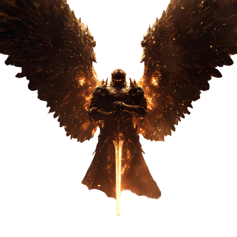 Fiery Heavenly Warrior V2 Vinyl Car Decal Sticker – Waterproof & UV-Resistant 3.4133333333333336"