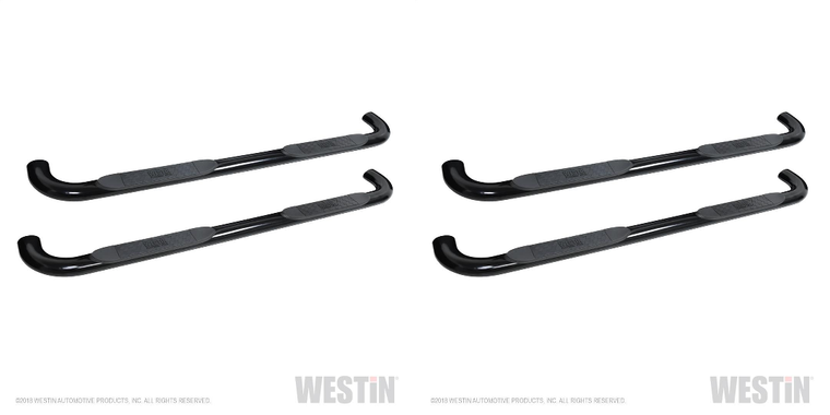 2x Westin Automotive Platinum Nerf Bar | 4 Inch Oval | Black Steel | Mount Kit Included