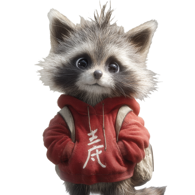 Cute Raccoon Sweatshirt Vinyl Car Decal Sticker – Waterproof & UV-Resistant 3.4133333333333336"