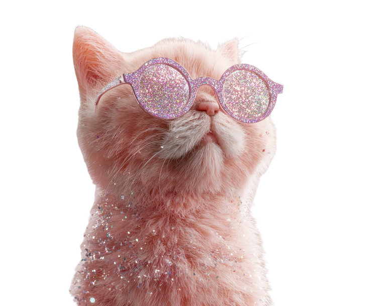 Pink Cat Sunglasses V2 Vinyl Car Decal Sticker – Waterproof & UV-Resistant 3.2"