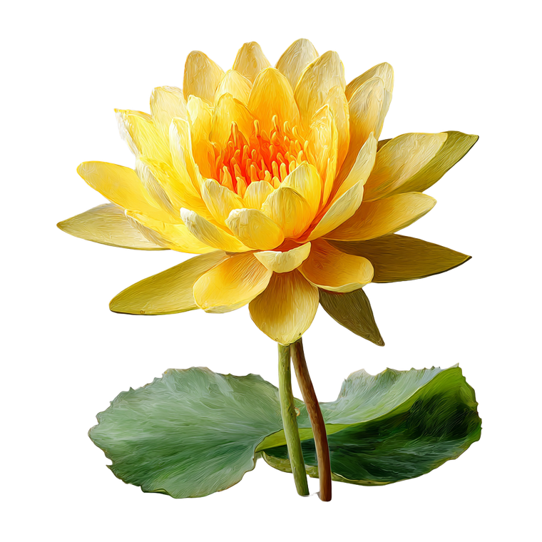 Yellow Waterlily Drawing Vinyl Car Decal Sticker – Waterproof & UV-Resistant 3.4133333333333336"