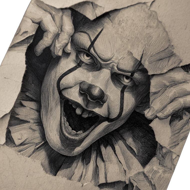 Evil Clown Ripping Vinyl Car Decal Sticker – Waterproof & UV-Resistant 3.4133333333333336"