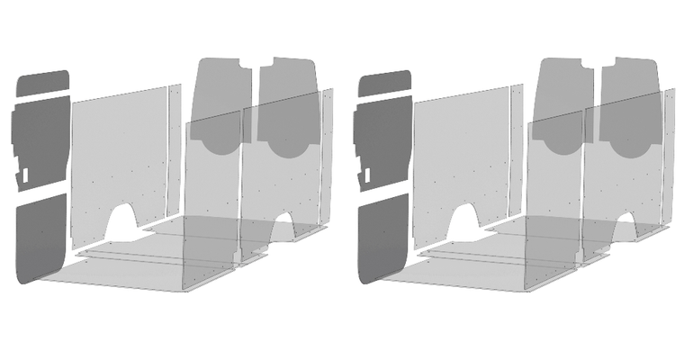 2x Quiet & Durable Gray Door Liner 2007-2018 | Sprinter 2500/3500 | Protects Interior | Easy Install