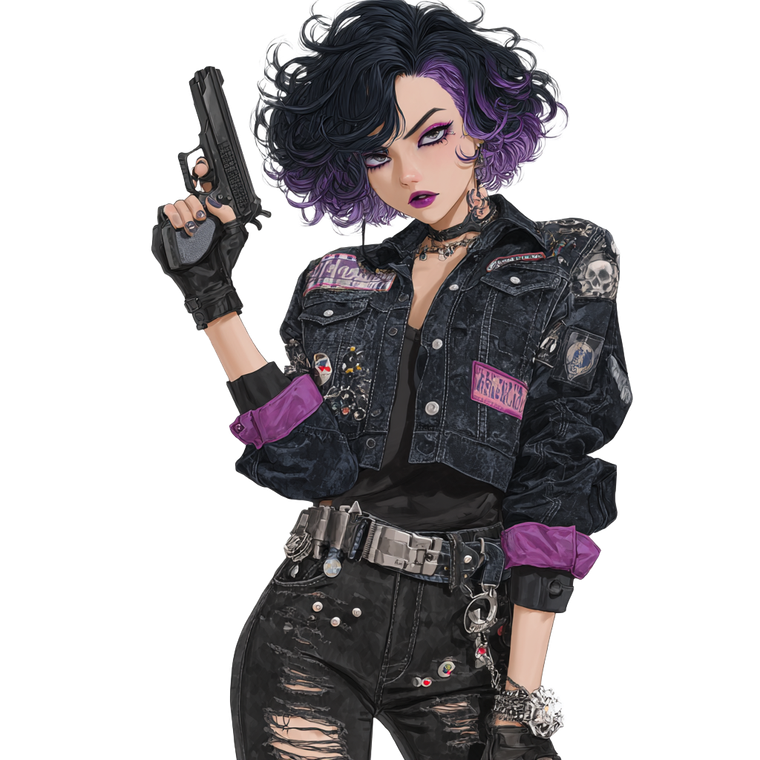 Gothic Anime Gunslinger Vinyl Car Decal Sticker – Waterproof & UV-Resistant 3.4133333333333336"