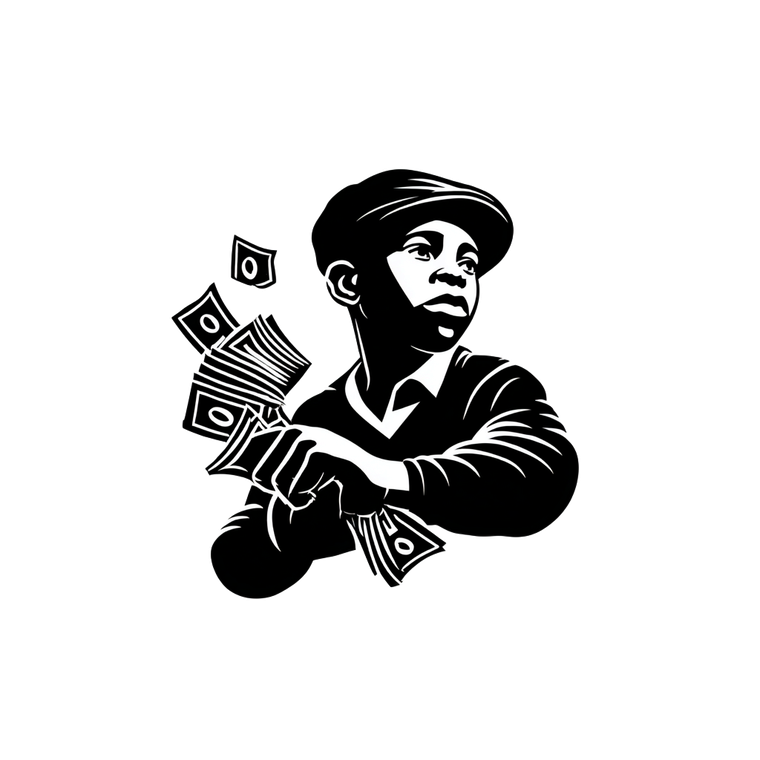 Money-Throwing Paperboy Vinyl Car Decal Sticker – Waterproof & UV-Resistant 3.4133333333333336"
