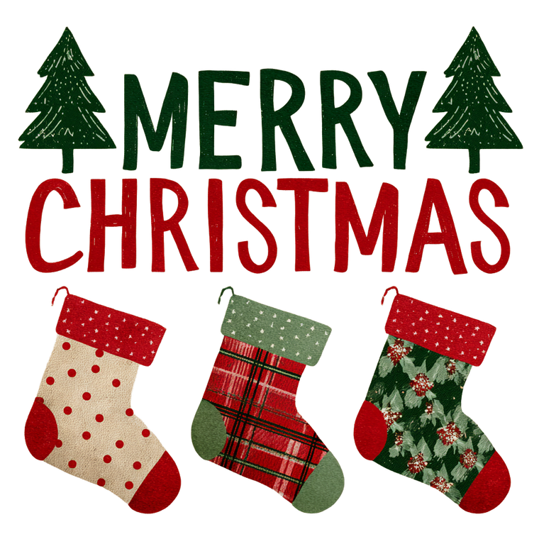 Christmas Stocking Design Vinyl Car Decal Sticker – Waterproof & UV-Resistant 3.4133333333333336"