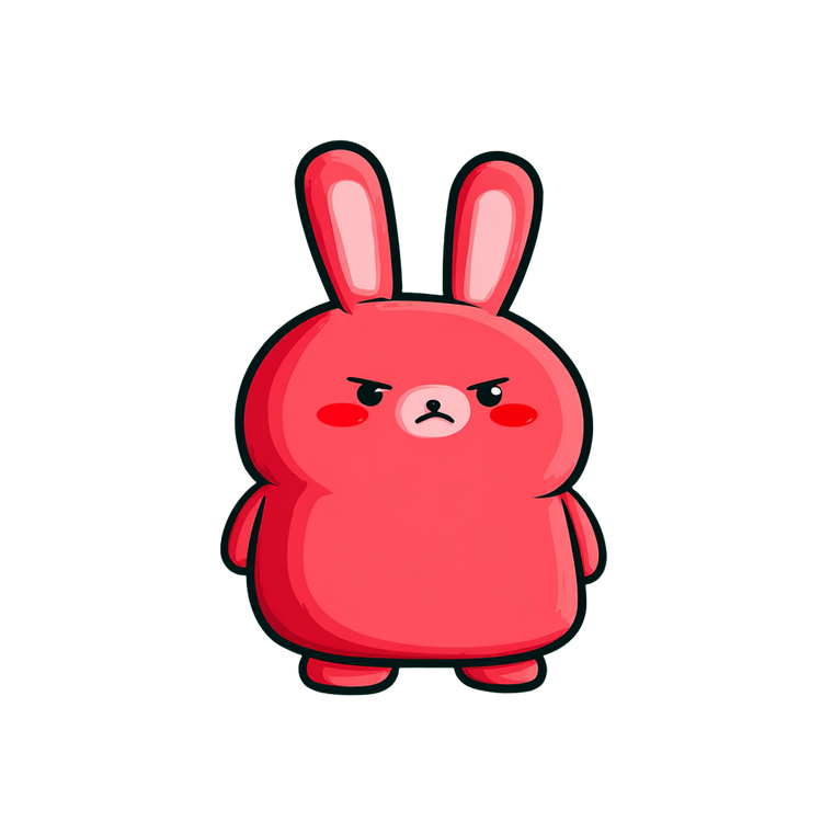 Frustrated Red Bunny Vinyl Car Decal Sticker – Waterproof & UV-Resistant 3.4133333333333336"