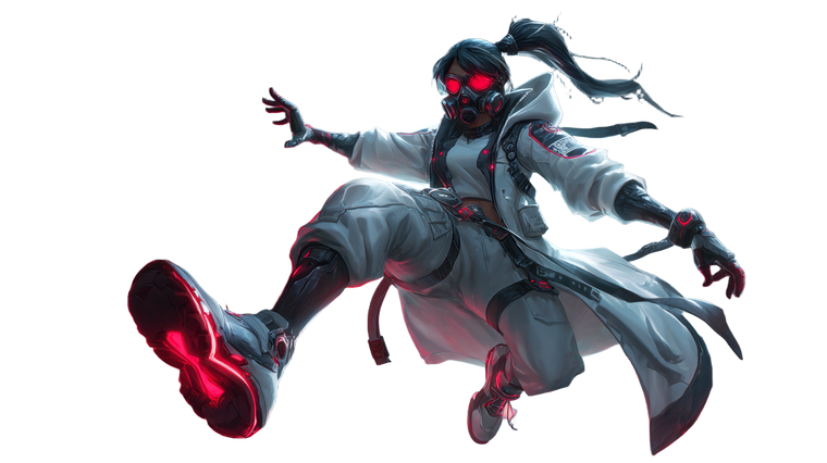 Cyberpunk Heroine Action V2 Vinyl Car Decal Sticker – Waterproof & UV-Resistant 2.72"