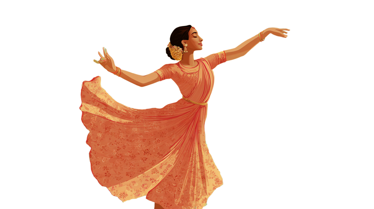 Kathak Dancer Illustration Vinyl Car Decal Sticker – Waterproof & UV-Resistant 5.4