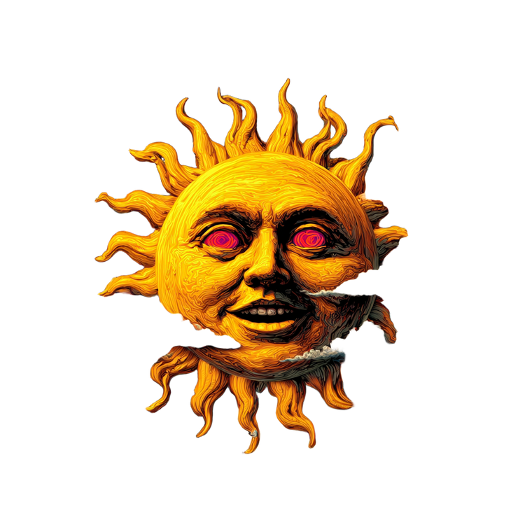 Surreal Sun Portrait Vinyl Car Decal Sticker – Waterproof & UV-Resistant 6.826666666666667"