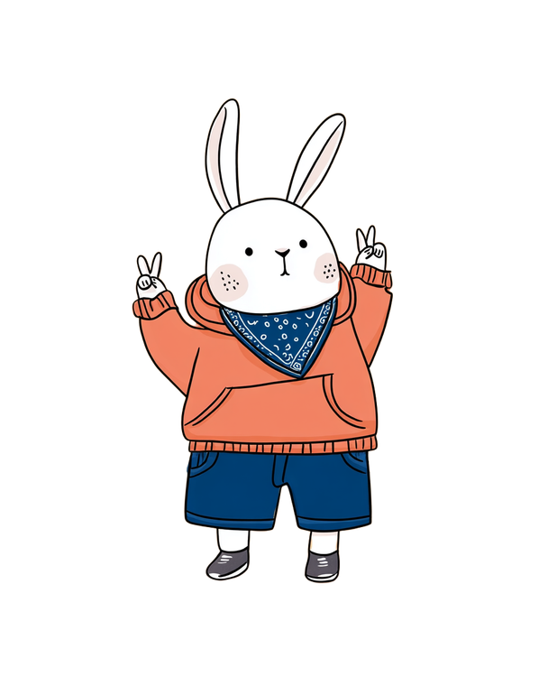 Playful Rabbit V2 Vinyl Car Decal Sticker – Waterproof & UV-Resistant 4.0"