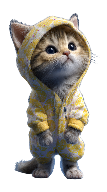 Lemon Pajama Kitten Vinyl Car Decal Sticker – Waterproof & UV-Resistant 4.8533333333333335"