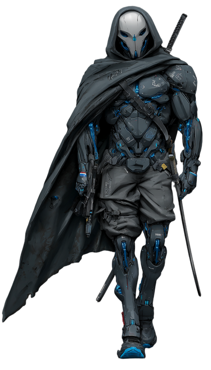 Cyberpunk Armored Figure Vinyl Car Decal Sticker – Waterproof & UV-Resistant 4.8533333333333335"