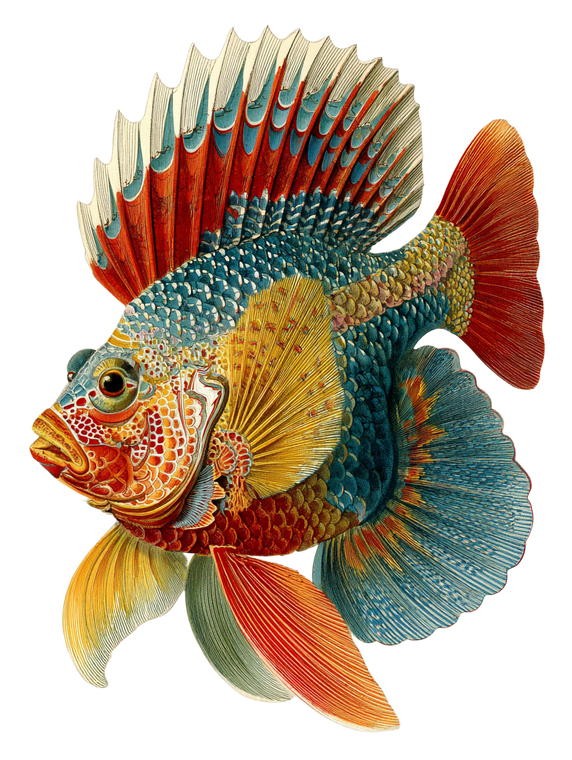 Vibrant Haeckel Fish Vinyl Car Decal Sticker – Waterproof & UV-Resistant 8.213333333333333"