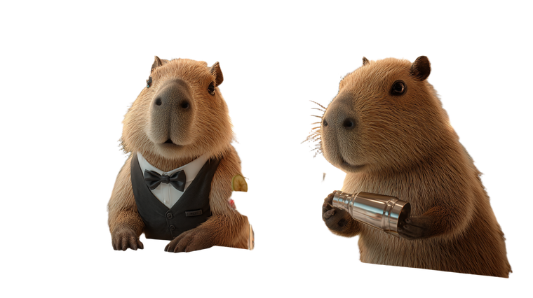 Capybara Bartenders Mixing V2 Vinyl Car Decal Sticker – Waterproof & UV-Resistant 2.72"