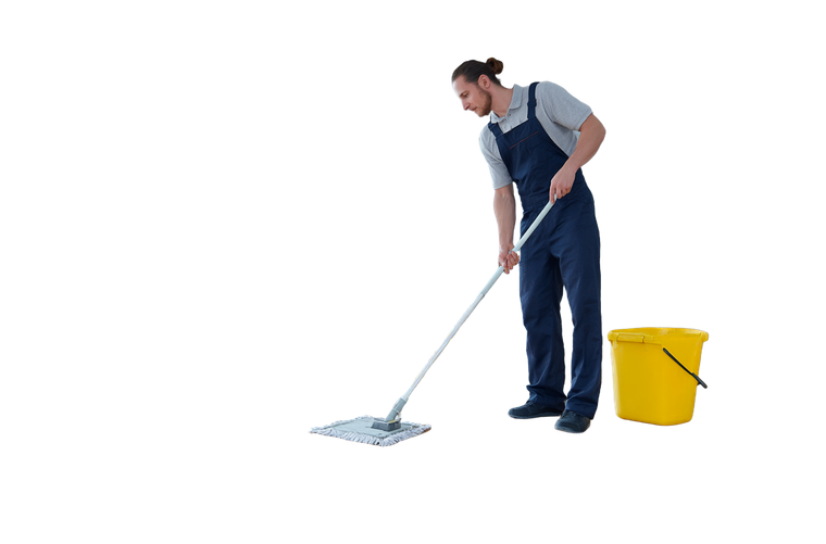 Janitor Mopping Floor V2 Vinyl Car Decal Sticker – Waterproof & UV-Resistant 2.986666666666667"